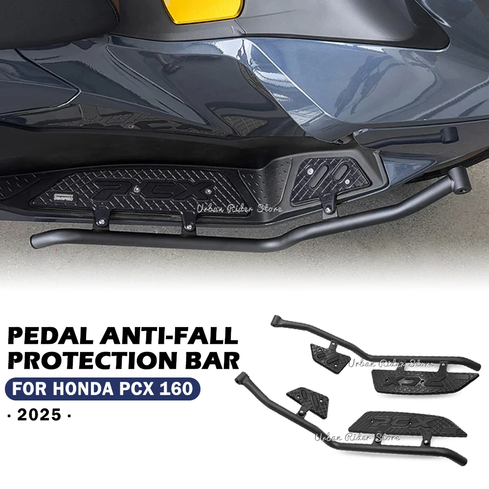 PCX160 Motorcycle Crash Bar Bumper with Footrest Footpads Anti-Collision Engine Guard Protector for Honda PCX 160 PCX160 2025