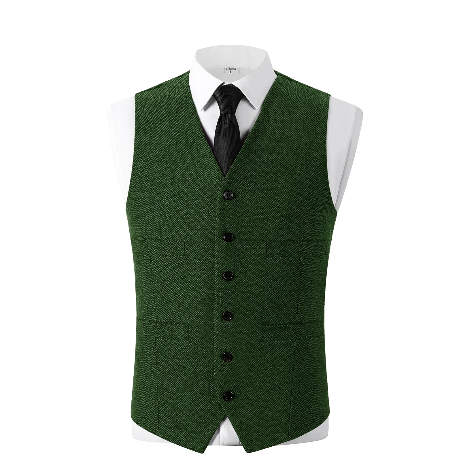 V Neck Slim Fit Herringbone Me - Men Formal Wear Vest ulasan dan harga