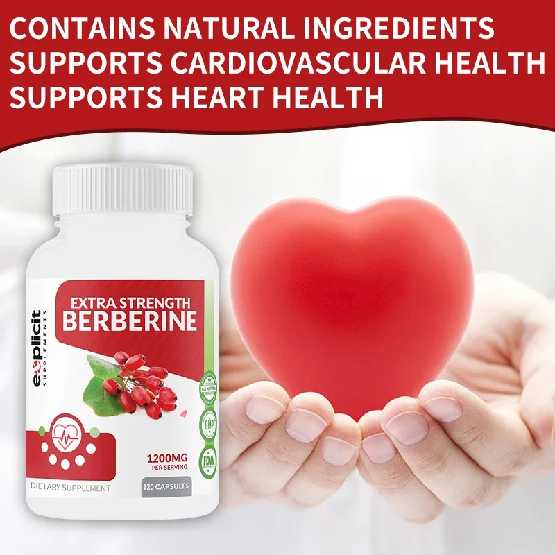 Berberine Supplement - 1200 Mg Maximum Strength Berberine HCl Per Serving - Pure Berberine - 120 Capsules