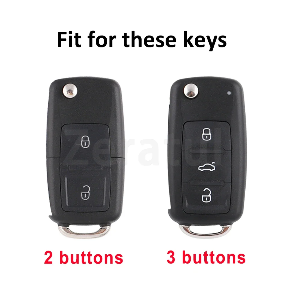 TPU Leather Car Key Cover Case Procted For VW Golf Bora Jetta POLO Passat Skoda Superb Octavia Fabia SEAT Ibiza Leon 2/3 Buttons