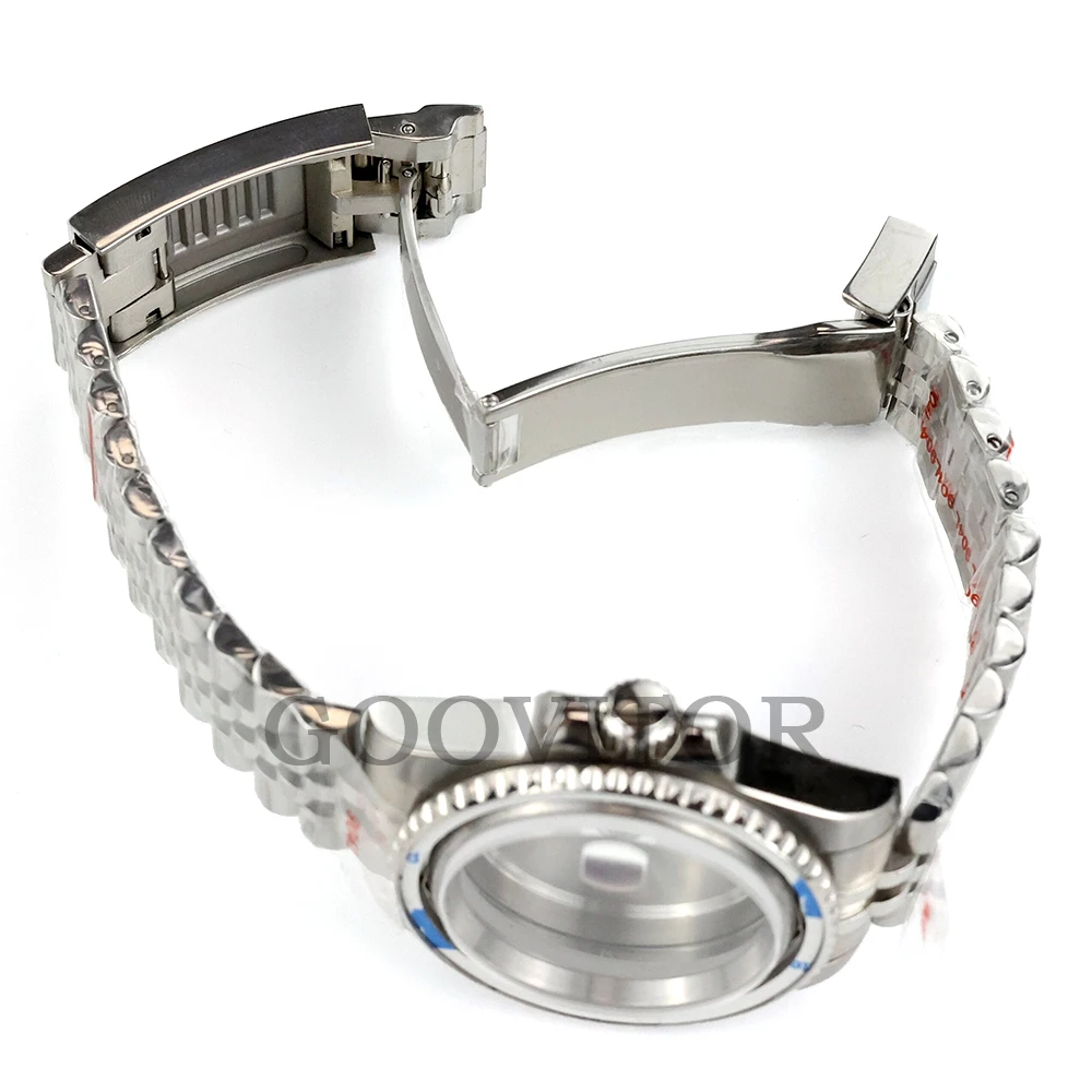 40 مللي متر حافظة تناسب GMT NH35 NH34 NH36 NH38 الحركة التلقائية الفولاذ المقاوم للصدأ اليوبيل سوار الياقوت الزجاج مقاوم للماء ساعة