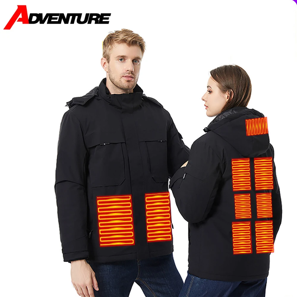 

Winter Warm Heated Charge Coat Dual Control Heating Coat Couple Electric Heating Jacket Outdoor Camping Hiking Ski Self Jacket