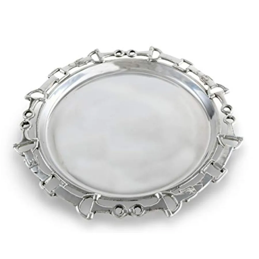 

Metal Serving Aluminum Equestrian Round Horse Tray Platter 12.25 inch Diameter