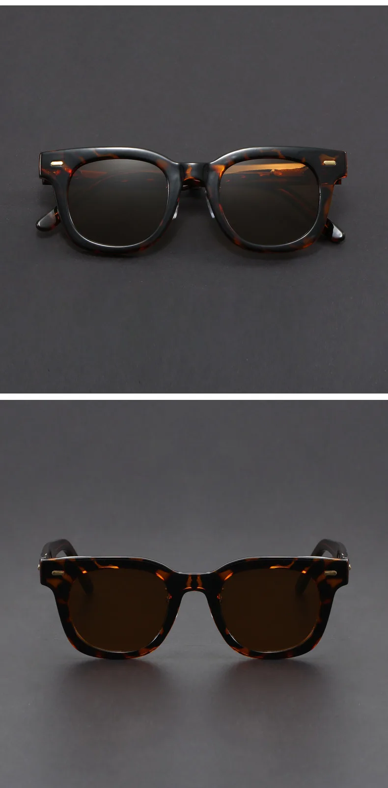 Zweifarbige Brille mit dickem Rahmen, handgefertigt, Retro-Stil, literarische Myopie-Brille für Herren, quadratischer Rahmen, Anti-UV-Sonnenbrille mit kleinem Rahmen – Detail 3