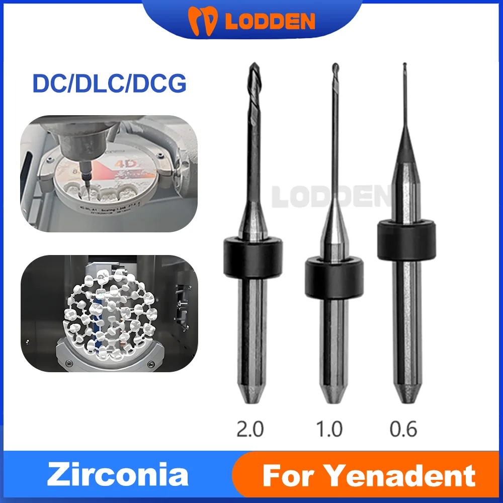 

Стоматологические фрезерные боры Yenadent с цирконием, циркониевое покрытие DC/DLC/DCG, хвостовик D4, D2,0/1,0/0,6 мм, фрезы для стоматологической лаборатории