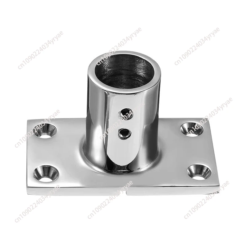 Stainless Steel 316 Rectangle Base Plate Flange Satin Finish for O. D. 32mm (1-1/4") Tube