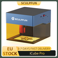 SCULPFUN iCube Pro 5W Laser Engraver 0.06mm Laser Spot 10000mm/min Engraving Speed 32-bit Motherboard App Connection 130x130mm
