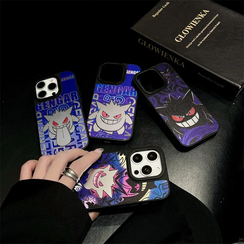 

Japan Anime Cute P-Pokemon Gengar Magsafe Wireless Charge Case For iPhone 16 15 14 13 Pro Max Cartoon Ghost Protect Cover