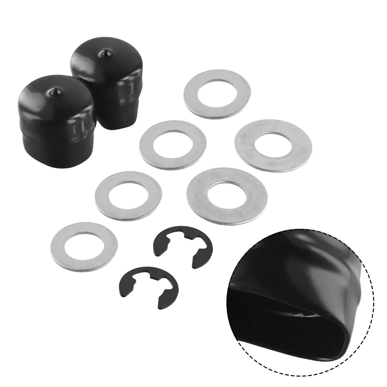 Hardware Kit Hubs Tool Accessories 2pcs E-Clips 4pcs Thrust Washers Front Wheel Bushing For Craftsman 532188967