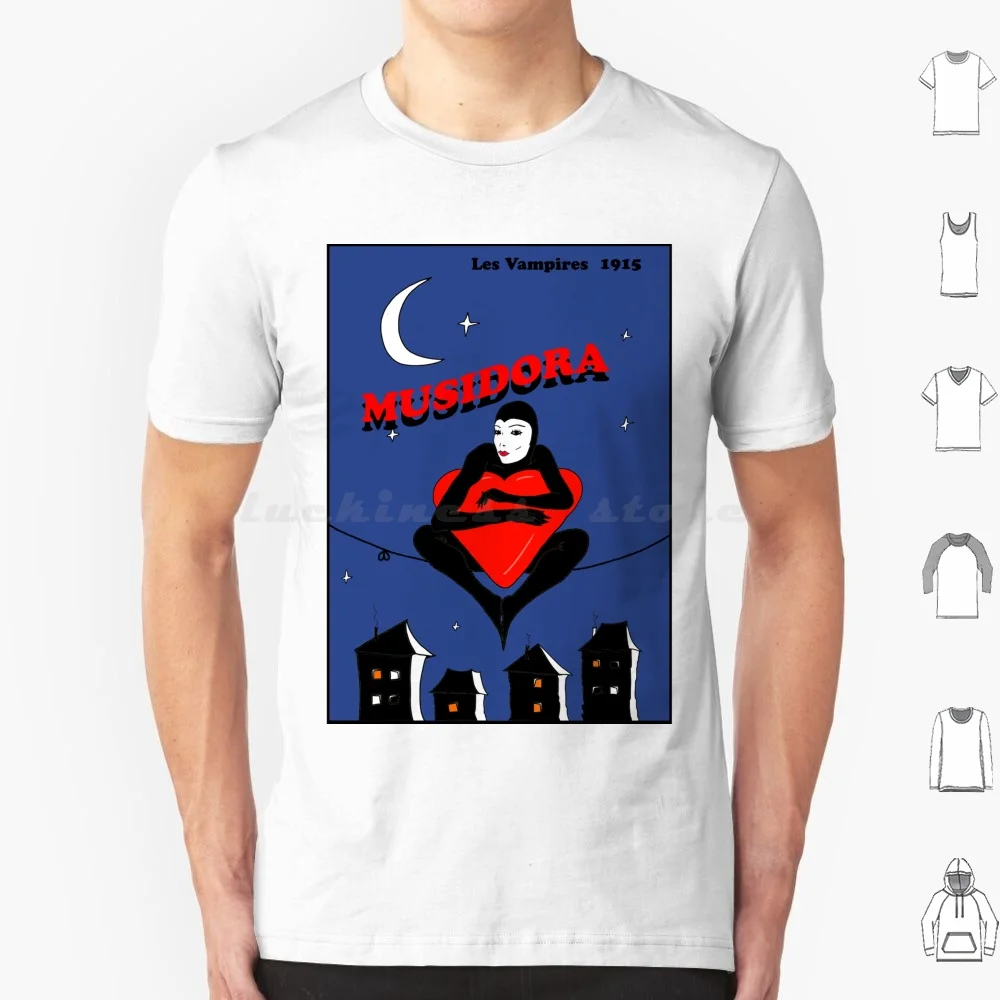 Musidora As Irma Vep T Shirt Big Size 100% Cotton Musidora Classic Movies Woman Night Moon City Irma Vep Cat Woman