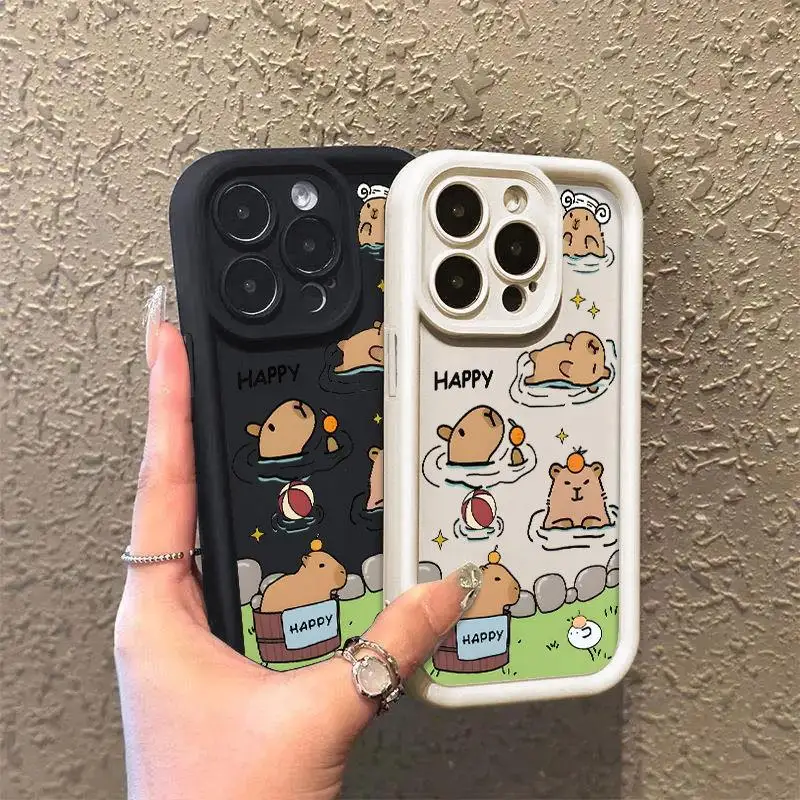 حافظة كابيبارا مضحكة لسامسونج جالاكسي ، غطاء لطيف ، جالاكسي A14 5G ، A15 ، A25 ، A06 ، A05 ، A05S ، A04 ، A04E ، A03 ، A50 ، A71 ، A73 ، A31 ، a33 ، A22 ، A03S ، A30 ، A21S