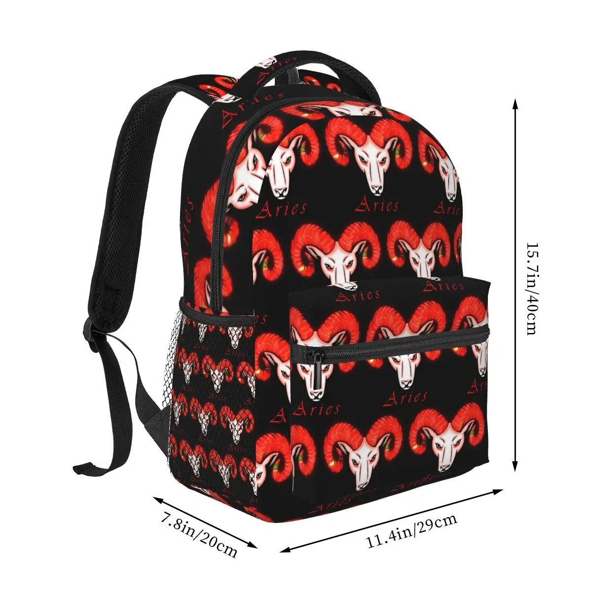 Glowing Horns Aries Zodiac Sign Backpack Student Boys Girls BookBag Kids School Bag Computer Shoulder Bags for Men Women