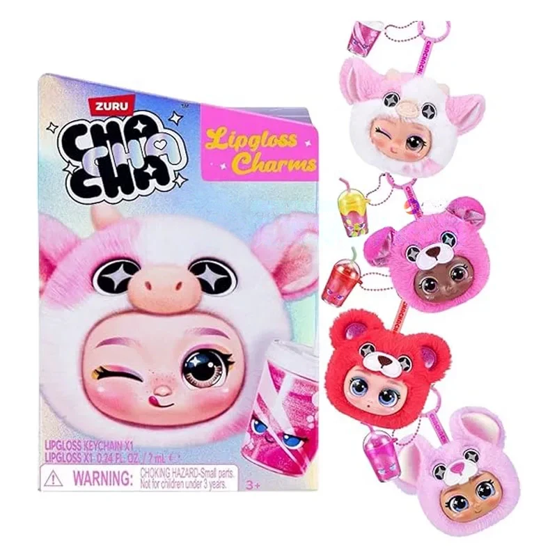 Zuru Chachacha Lipstick Charm Blind Box Toy Pet Plush Character Keychain Fragrance Shining Lipstick Bag Pendant Collection