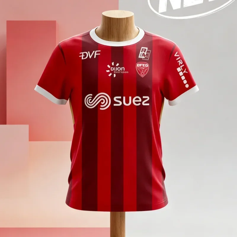 26-27 French Dijon Style Fan Customized Football Jersey 3D Printed Quick Drying Breathable Short Sleeved Family T-shirt