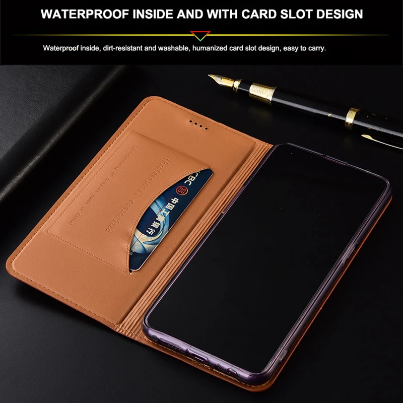 Imagem -04 - Capa de Couro Genuíno de Vaca Luxuosa para Samsung Galaxy Note 10 20 Pro Lite Ultra Magnética Carteira Dobrável