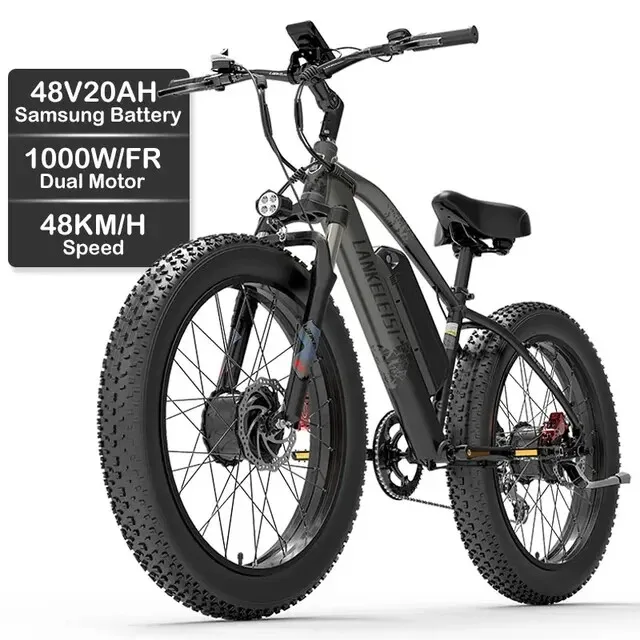 2000W LANKELEISI MG740PLUS Electric Bike 26" 48V 20AH Dual Motor Mountain E-bike image 2