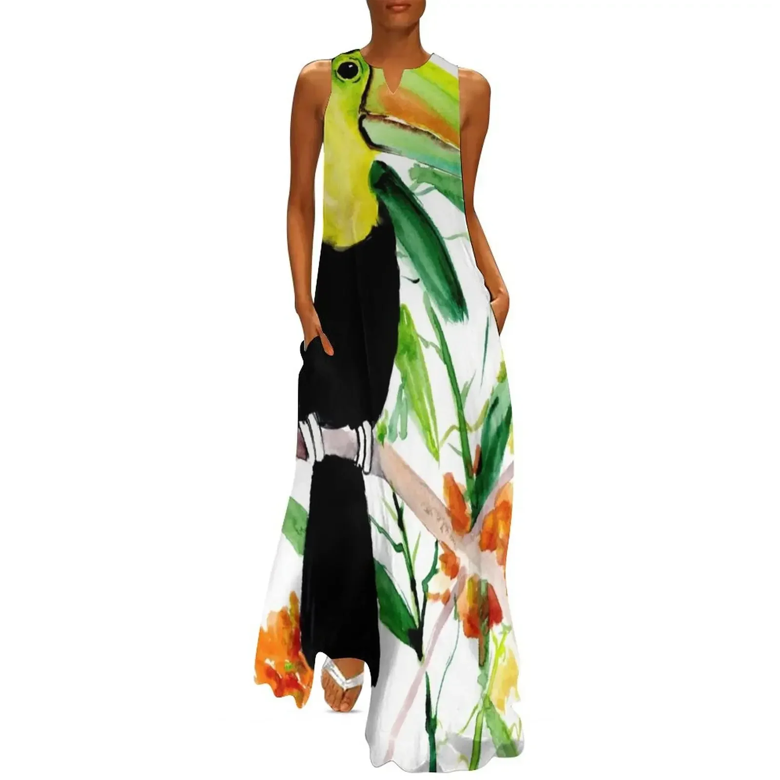 

Toucan in Jungle Long Dress women's clothing korea stylish sexy dress for women summer clothes Dress