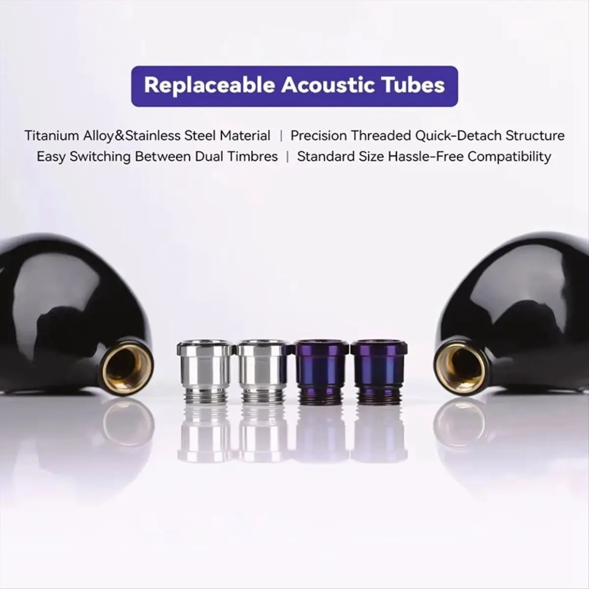 DT77 M5x0.5 Thread Acoustic Nozzles Sound Tuning Titanium Alloy/Stainless Steel Interchangeable Earphone Tubes for Nx8 Iems