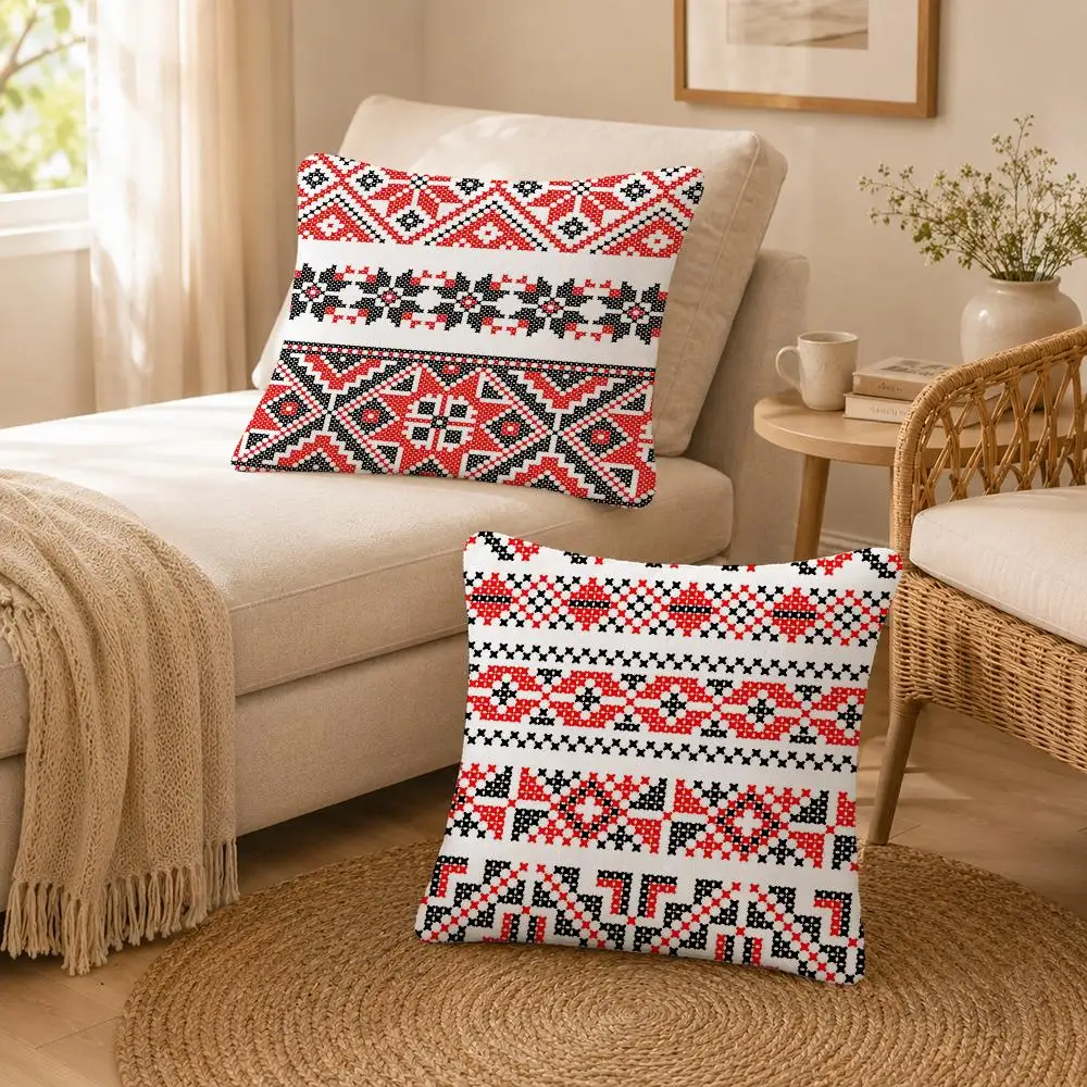 Art Decorative Russian Shading Cushion Cover Soft Throw Pillow Cover Washable Plush Cushion Case for Sofa Bed Living Room