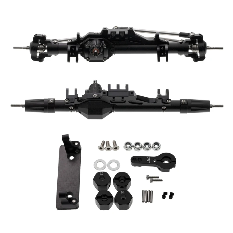 

RC Cars Complete Aluminum Alloy Front Rear Axle for 1/10 RC Crawler Axial Wraith 90018 90045 RR10 90048 90053,Black