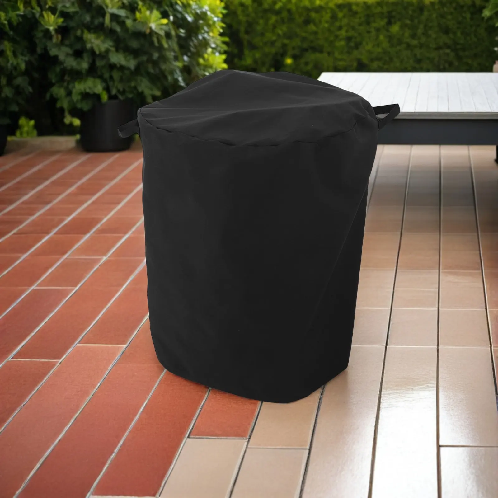 Patio Fire Pit Cover Waterproof Oxford Fabric 29x23.58x23.58in Outdoor Windproof Dust Protector Round Fire Pit Lid Cover