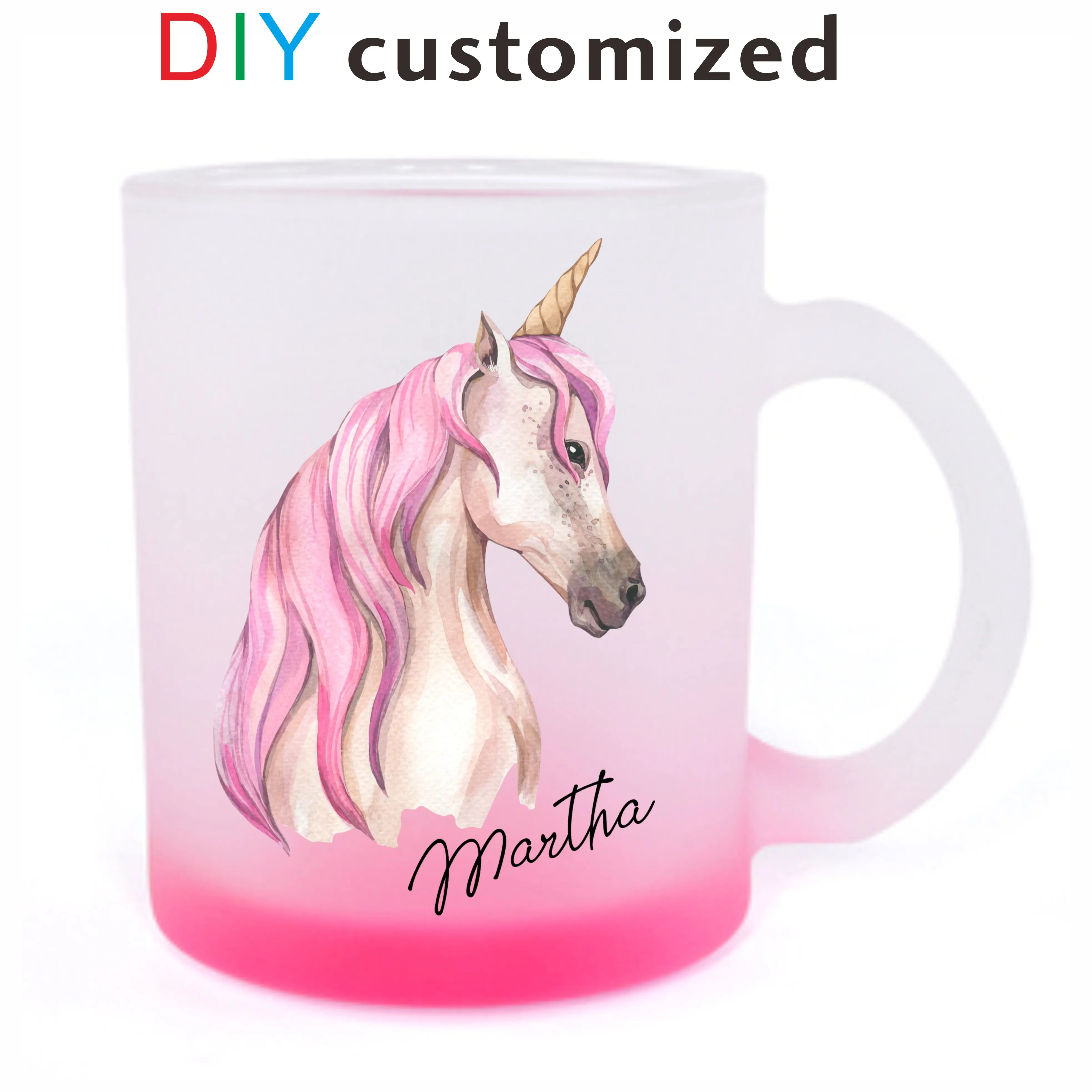 

325ML 11oz Juice Cup Matt Glass Gradient Colors Mug DIY Customized Print Name Photo Image Cartoon LOGO Text Creative Gifts