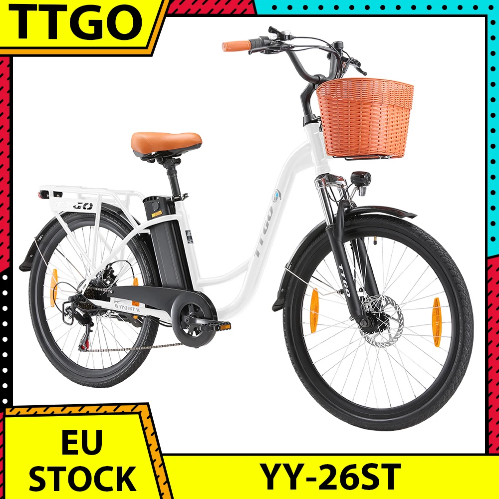 TTGO YY-26ST Electric Bike, 250W Motor, 36V 14.5AH Battery, 26*1.95-inch Tires, 25km/h Max Speed, 100km Max Range, Disc Brake