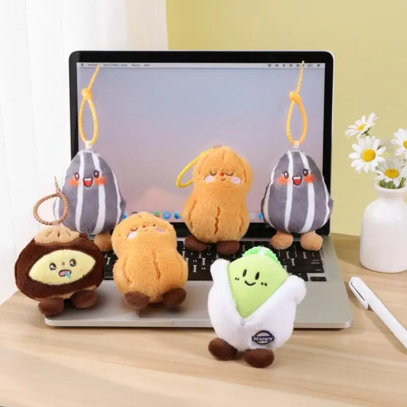 Chestnut Peanut Backpack Car Decoration Gift Pistachio Sunflower Seed Plush Keychain Cute Stuffed Doll Pendant Bag
