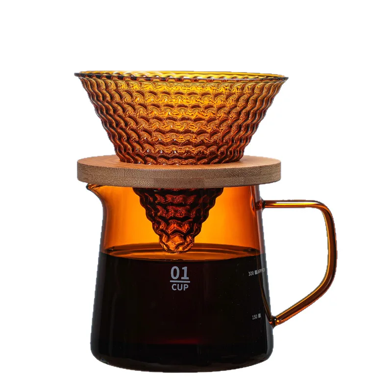 Colored Glass Coffee Pot Coffee Set Hand Brewed Coffee Pot Coffee Sharing Pot Glass Filter Cup Colorful Strawberry Filter Cup