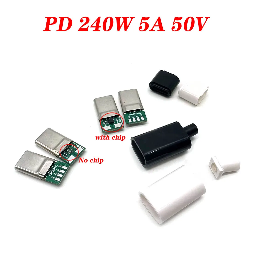 

240W PD Fast Charge Type-C USB Male Connector Welding With 16Pin PCB + Type c Male 16Pin USB DIY Data Charge Cable Accessori