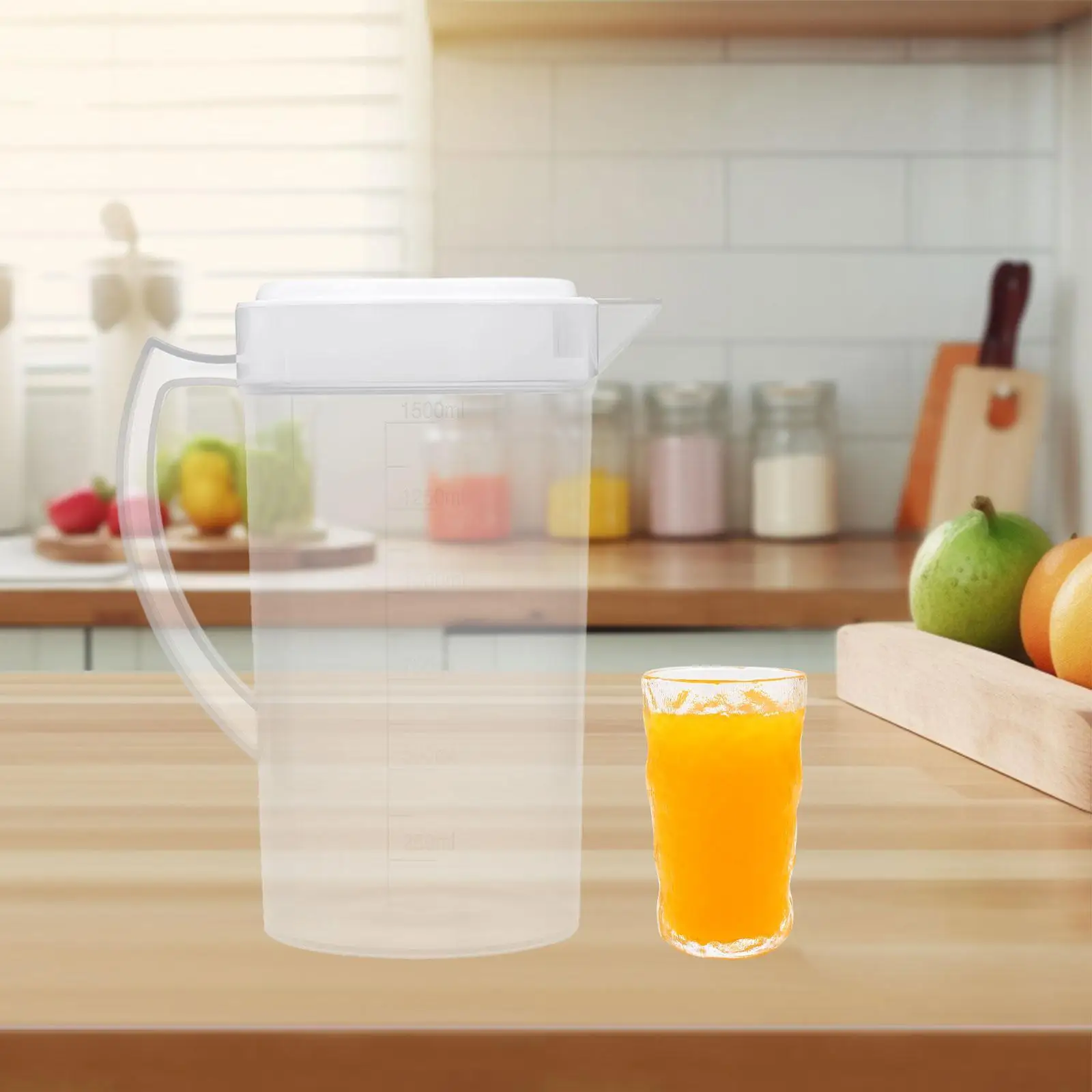 

Fridge Pitcher with Handle Large Capacity Water Jug PP Material for Hot Cold Drinks Office Home