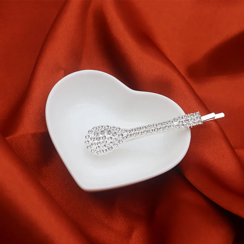 

Elegant Spoon Fork Hairpins Rhinestone Crystal Barrettes Non-Slip Grip for Women Girls Special Occasion Hair Accessories