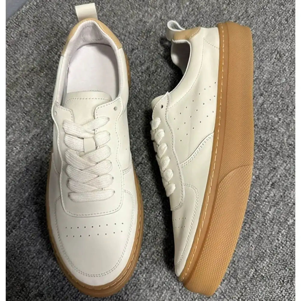 Handcrafted White Perforated Leather Classic Sneaker – Superior Craftsmanship, Versatile