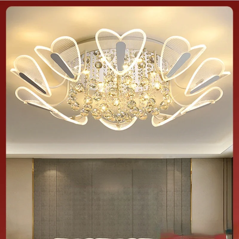 

Crystal ceiling lamp, light luxury, creative, warm and romantic, living room lamp, modern minimalist decorative lamps