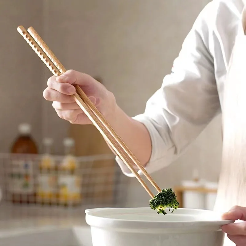 Japanese Extra Long Wooden Chopsticks Polished Beech Wood Anti-slip Chopsticks for Food Kitchen Cooking Tools KZ001
