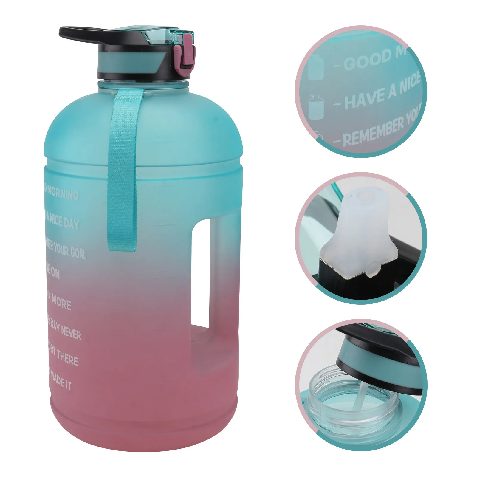 

1pc 3.78L Gradient Color Water Bottle Petg Portable Outdoor Sports Water Jug For Camping Hiking Picnic Travel Storage