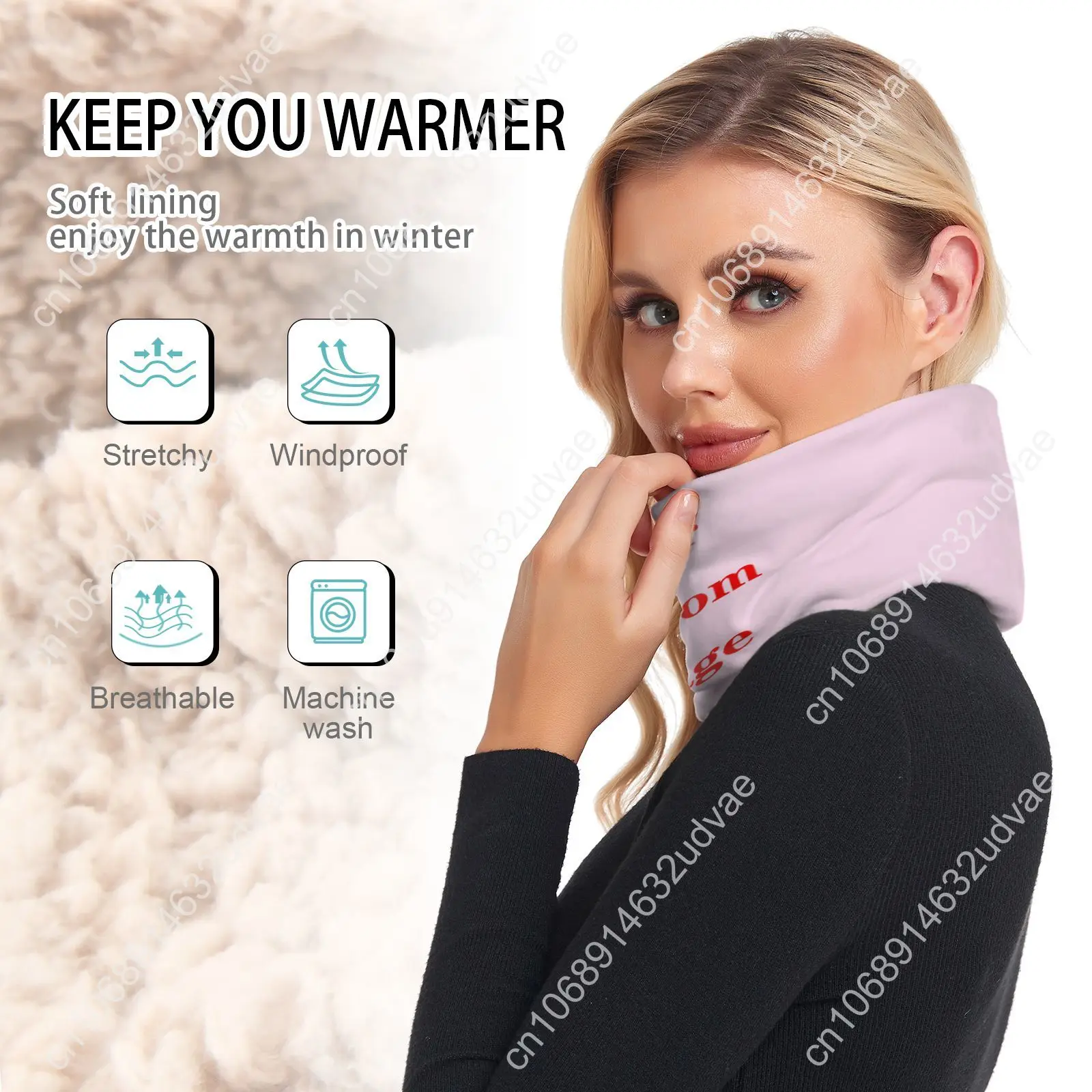 20Pcs Winter Scarf Knitted Ring Neck Wraps Custom Women Bandana Warm Solid Collar Unisex Men Face Scarves Infinite Cashmere