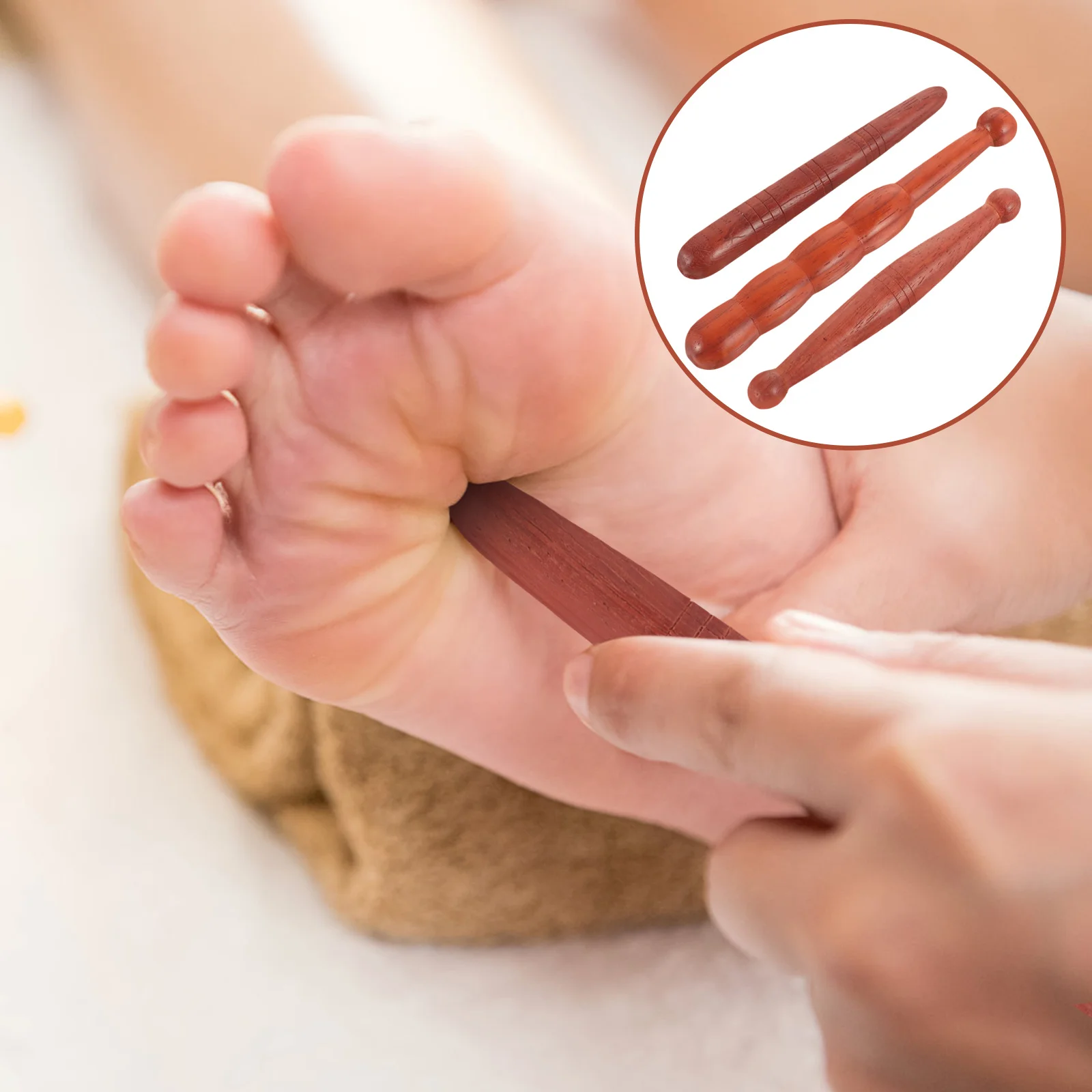 

Wooden Massage Tools 3 Pcs Set Deep Tissue Muscle Relief Stick for Foot Body Trigger Point Release Acupressure Wood Massager Pen