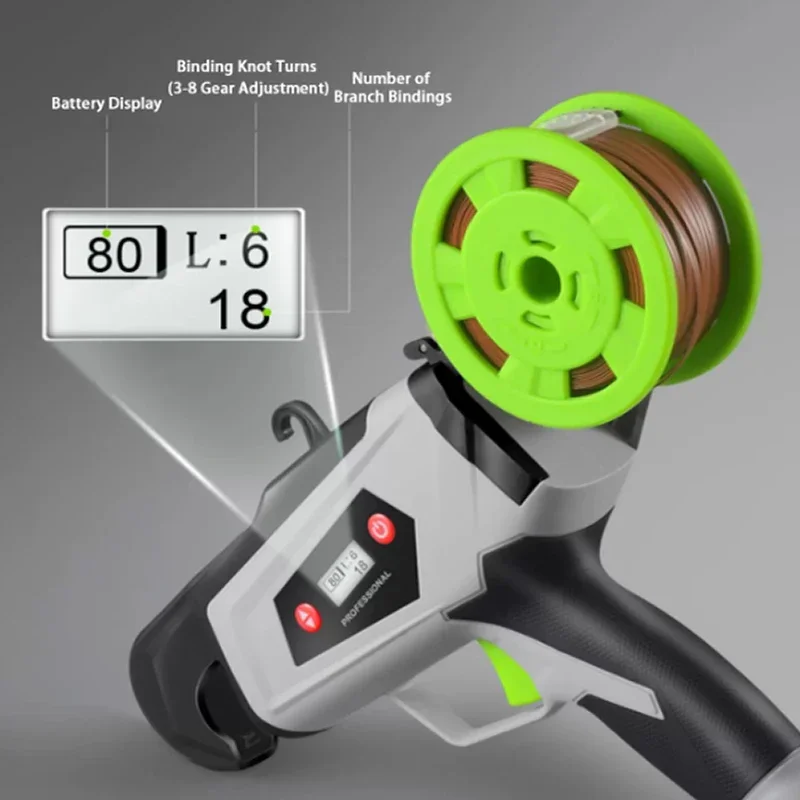 220 В/110 В машина для связывания растений с аккумулятором, автоматический инструмент для садовой ленты, 1 рулон ленты для овощей, винограда, помидоров