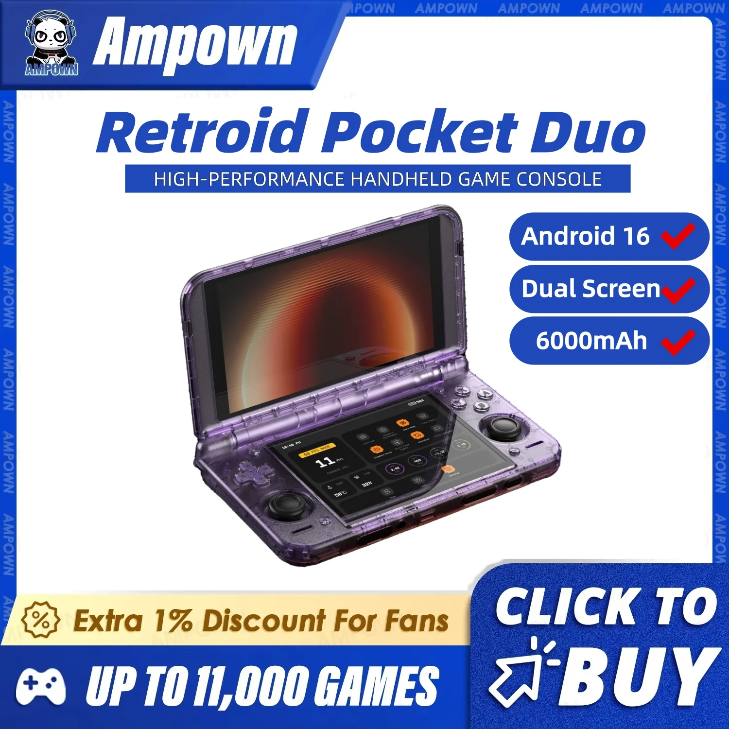Retroid Pocket Duo Clamshell Handheld 5.5