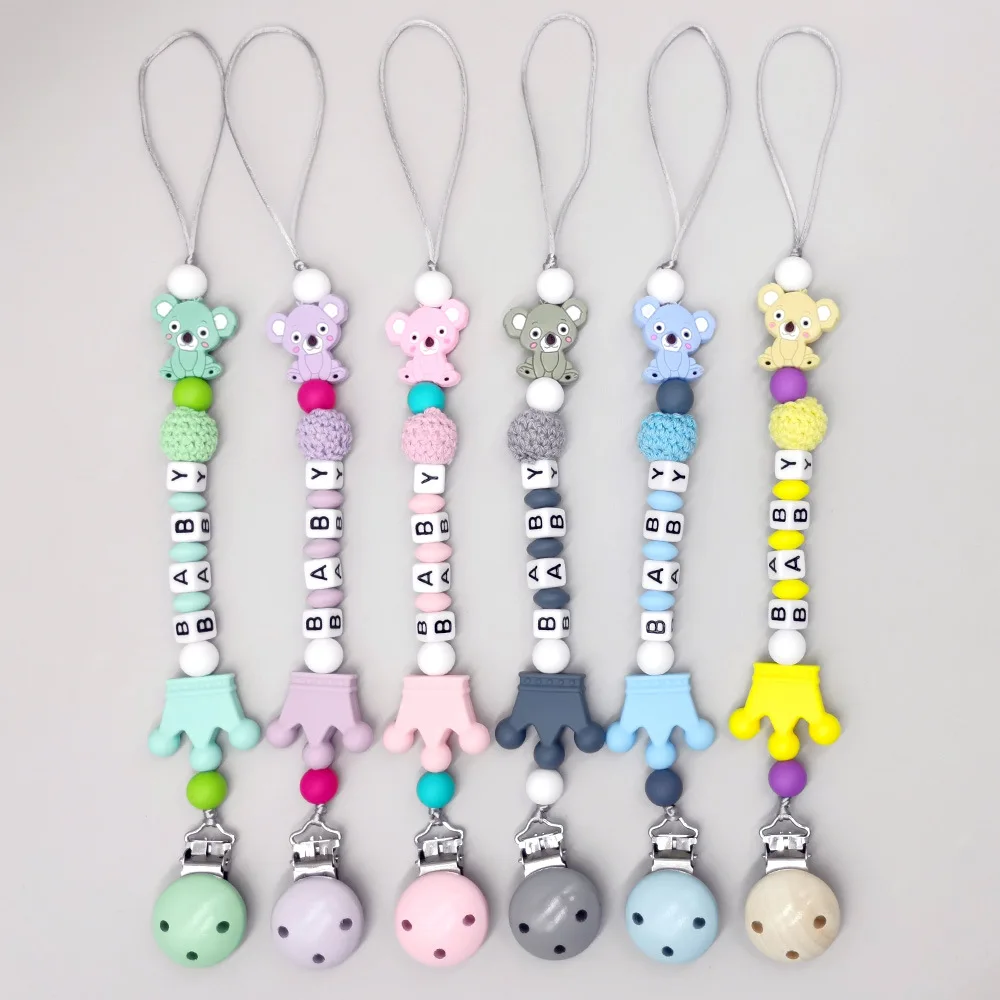 

Baby Boys Girls Pacifier Clips Soft Silicone Teether Geometric Beads Pacifier Chain Pacifier Clips Nipple Clip Feeding Tools New