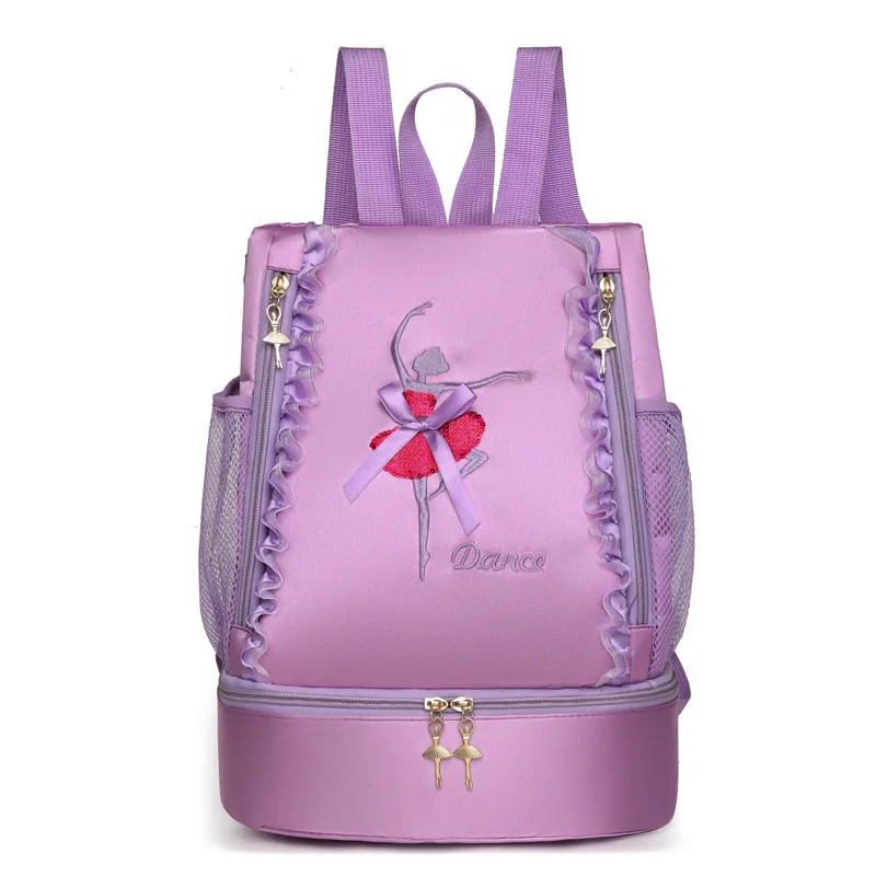 Ruoru New Ballet Dance Bag School Backpack Girls Kids Ballet Bag Storage Bags Ballerina Handbag Shoulder Bag with Lace