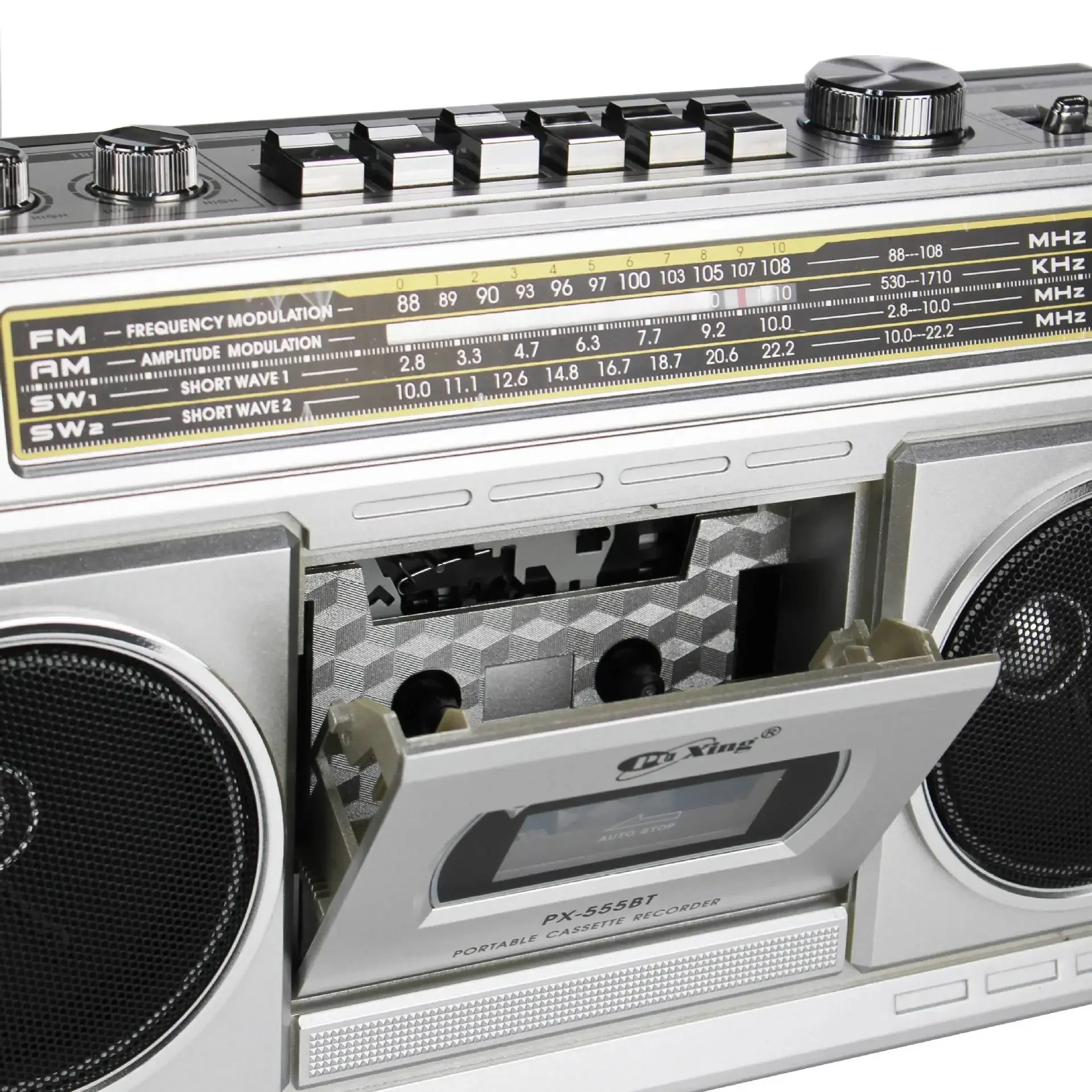 ريترو كاسيت Boombox AM/FM/SW1-2 أجهزة الراديو مع بلوتوث/USB/TF وظيفة اللعب صندوق بوم خمر مع تسجيل الشريط AC DC الطاقة