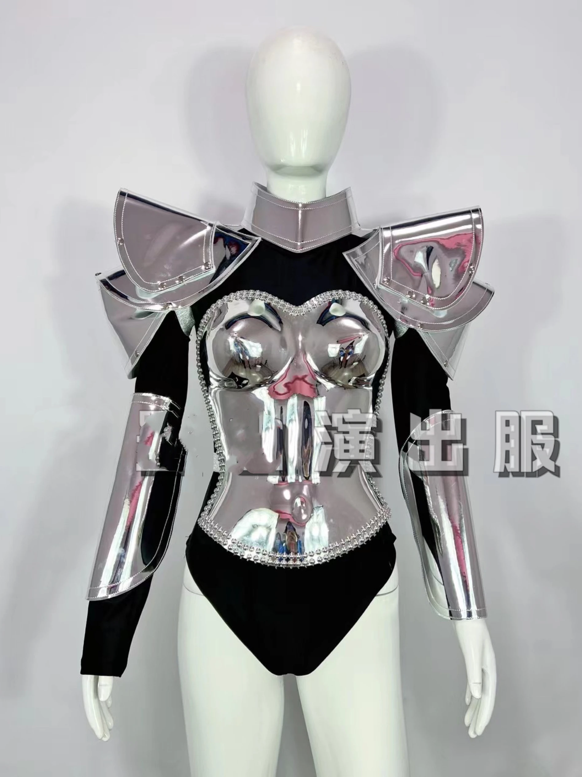 High quality  Silver armor women\'s clothing Bar stage performance costumes nightclub performance runway