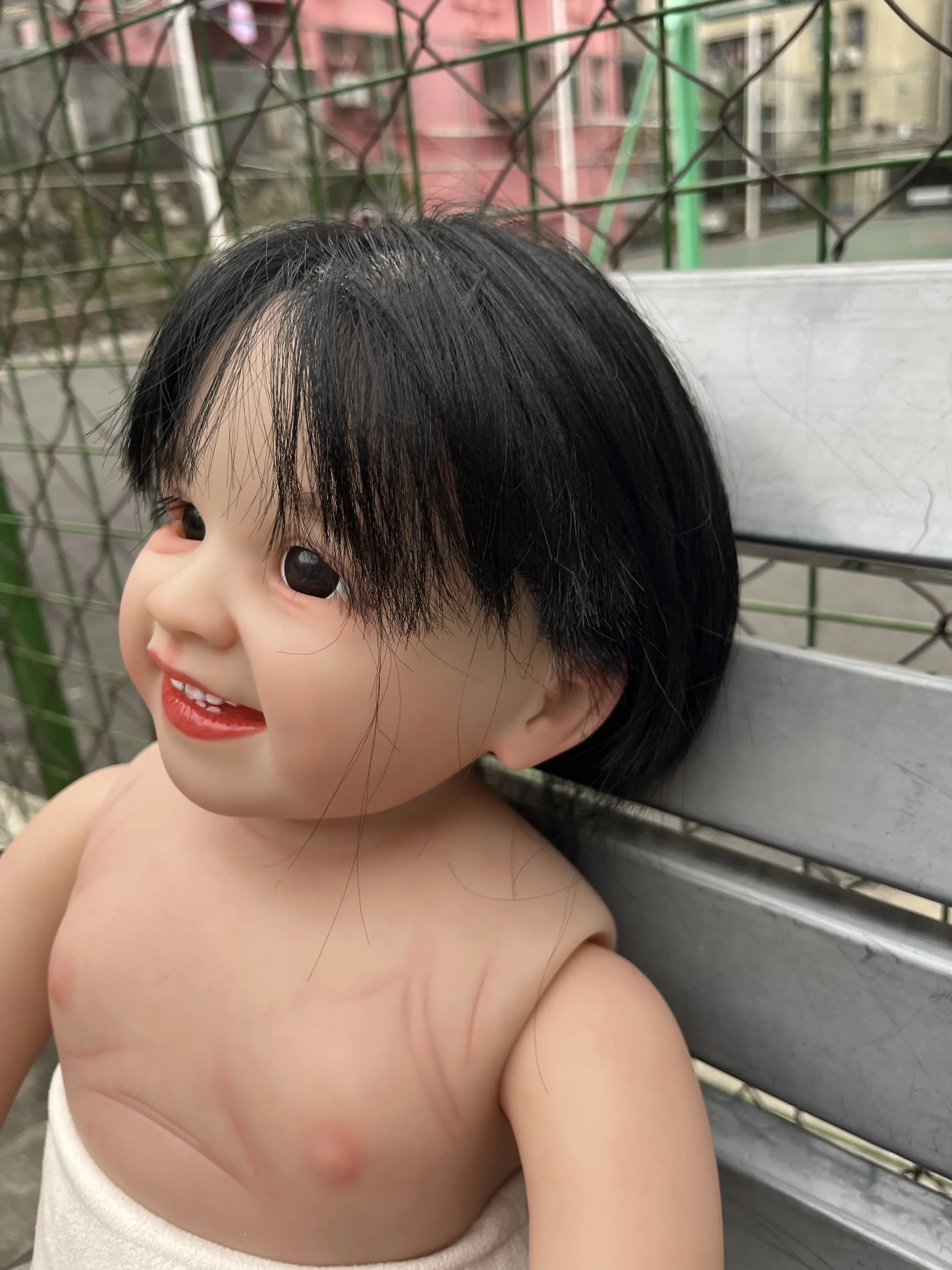 DLS Customized Limited Supply 29 Zoll Reborn Baby Doll Shanti mit handgewurzeltem Haar, bemaltes Kit, DIY-Teil, echte Fotos