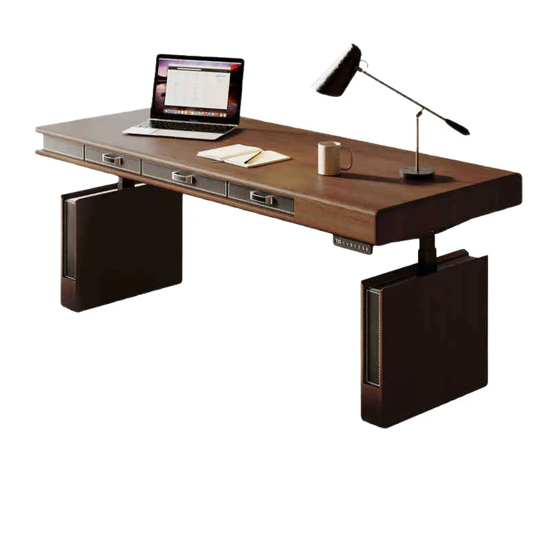 

Североамериканский черный орех из цельного дерева, электрический подъемный стол, офисный стол, офисный компьютерный учебный стол