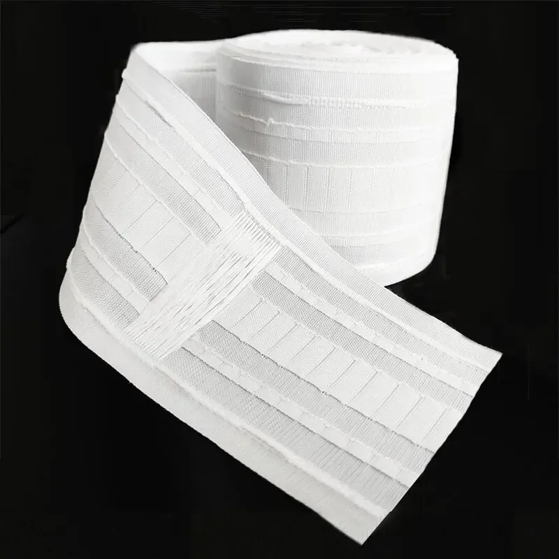 20M Curtain Punching for Rod Rail Curtain Accessories Multifunction Hook Belt Belt Tape Home Decor Heading White Pleat Tape