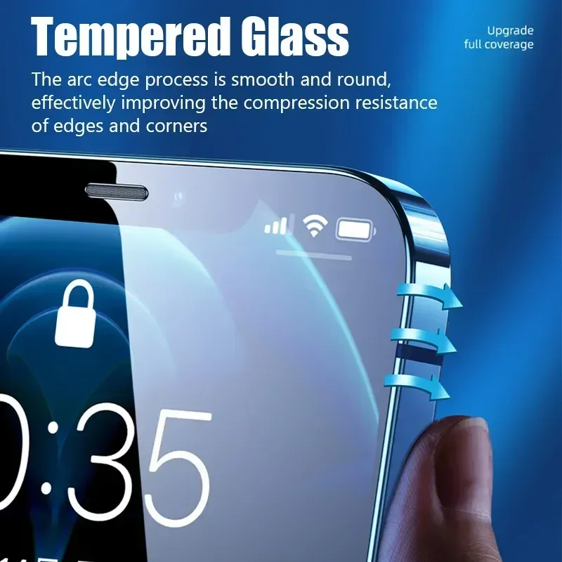 3 PIEZAS Vidrio protector para iPhone 16 15 14 13 12 11 Pro Max XR X XS 17 Pro Max Protector de pantalla para iPhone 14 15 Plus 13 Mini Glass 4