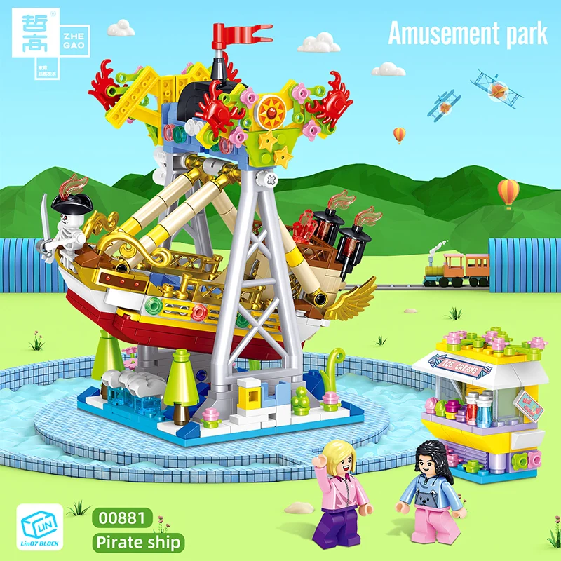 

Amusement Park Toys for Girls, Small Particles Building Blocks Set, Creative Educational Birthday Gift for Kids