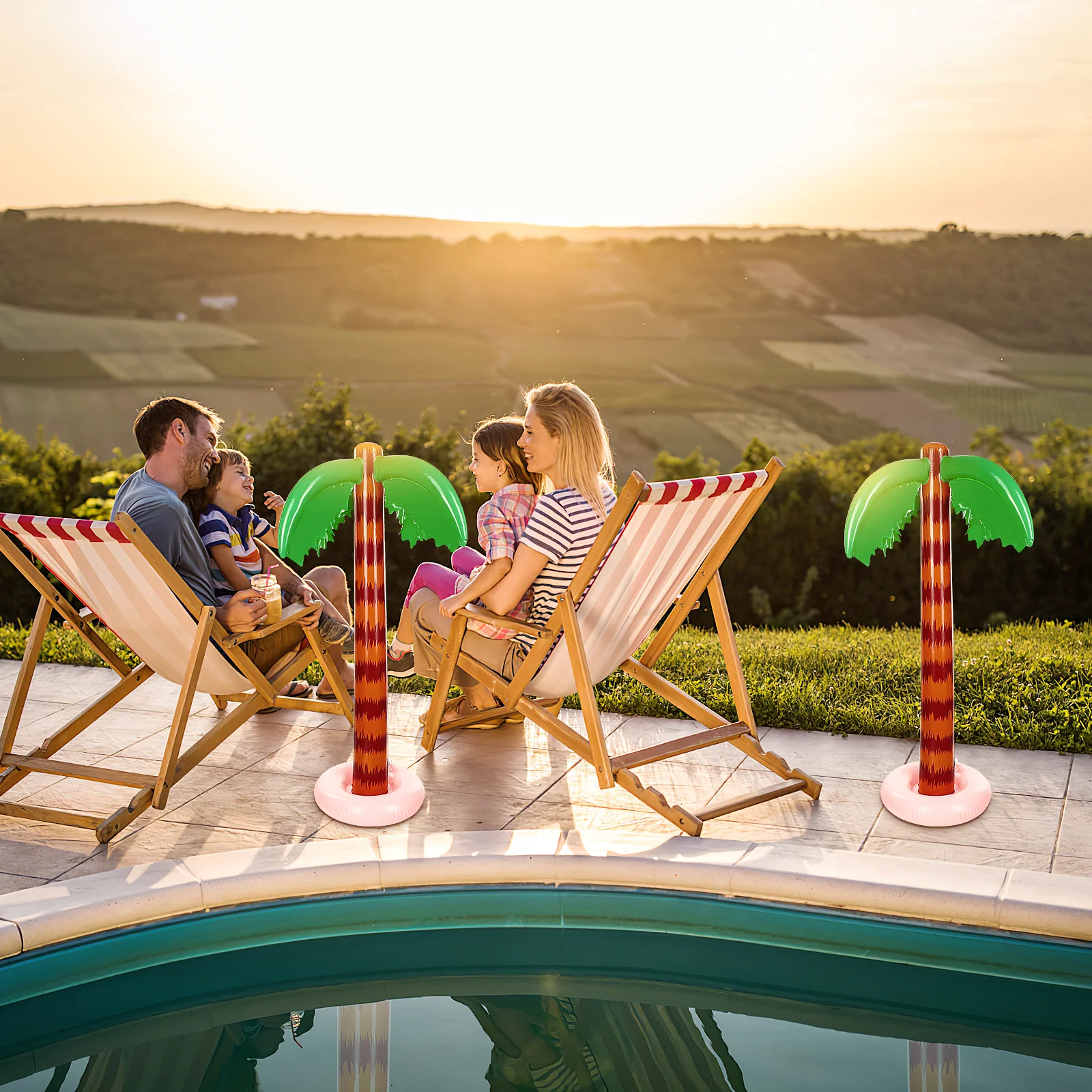 

2Pcs Inflatable Coconut Tree Easy to Inflate Deflate Portable for Beach Pool Parties Kids Decorative Outdoor Play